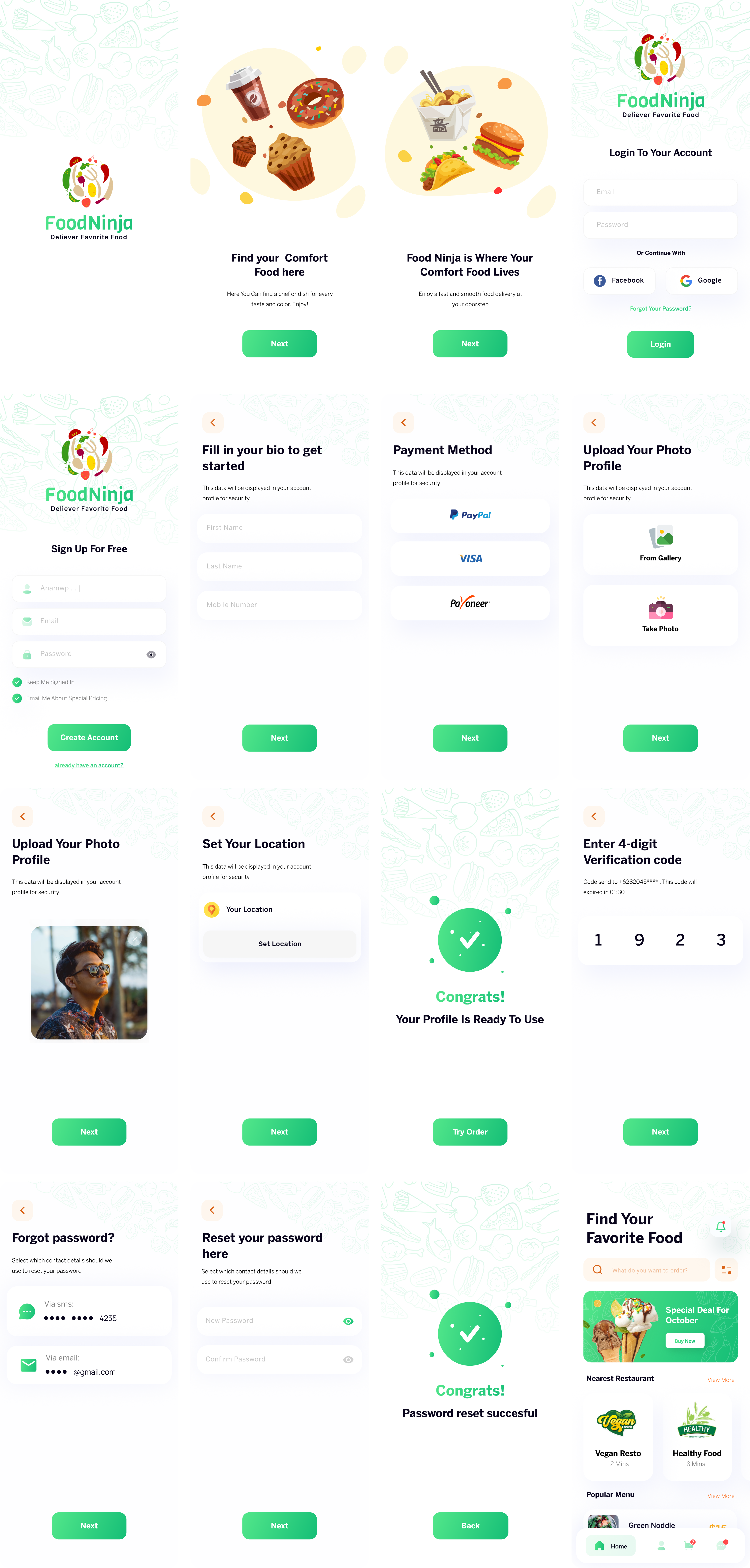 Figma Food Delivery App UI Design Template